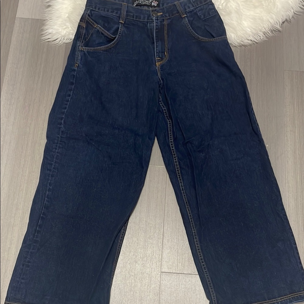 JNCO Men's Relaxed Dark Blue Jeans